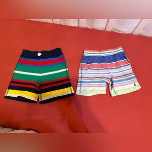 Polo by Ralph Lauren Kids' Multistripe Cotton Shorts - Navy & Bright Stripe Pair